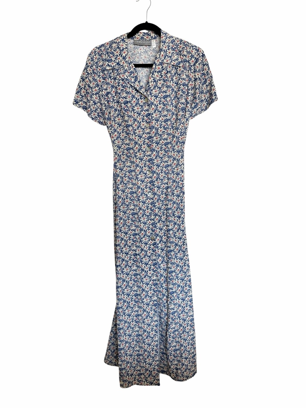 1990’s Vintage Carol Anderson Blue Floral Maxi Dress